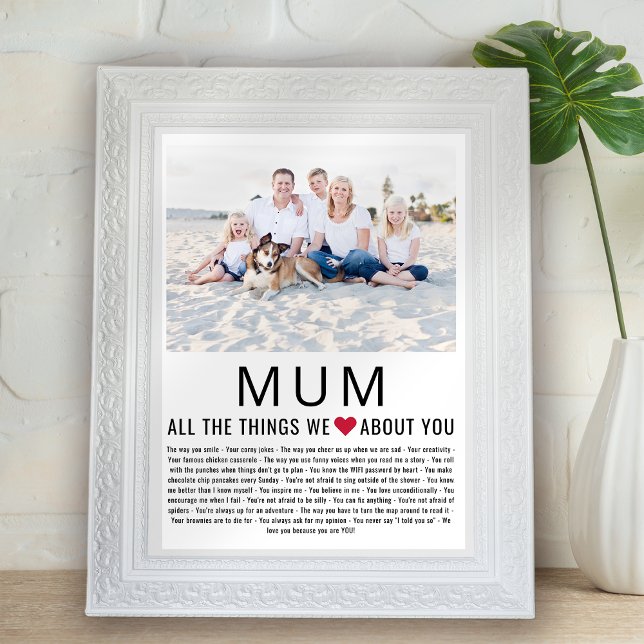 Mum Photo Things We Love About You Mother's Day  Poster (Creator Uploaded)