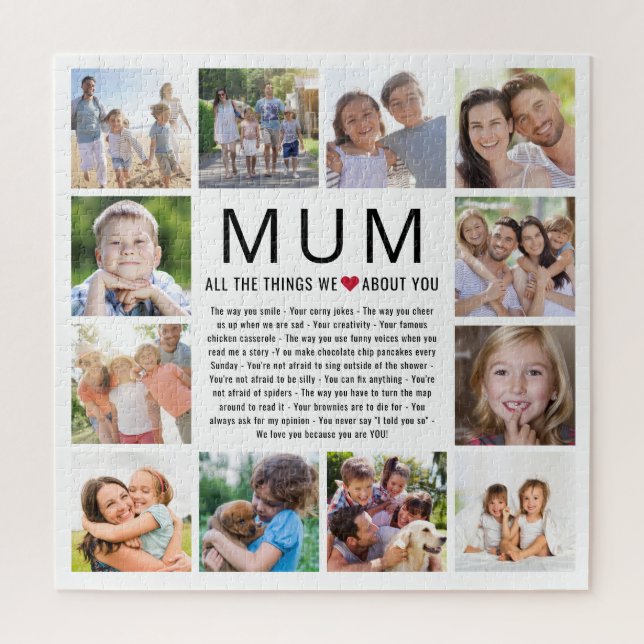 Mum Photos Things We Love About You Mother's Day Jigsaw Puzzle (Vertical)