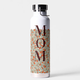 Mum Pilates Yoga red flowers Water Bottle