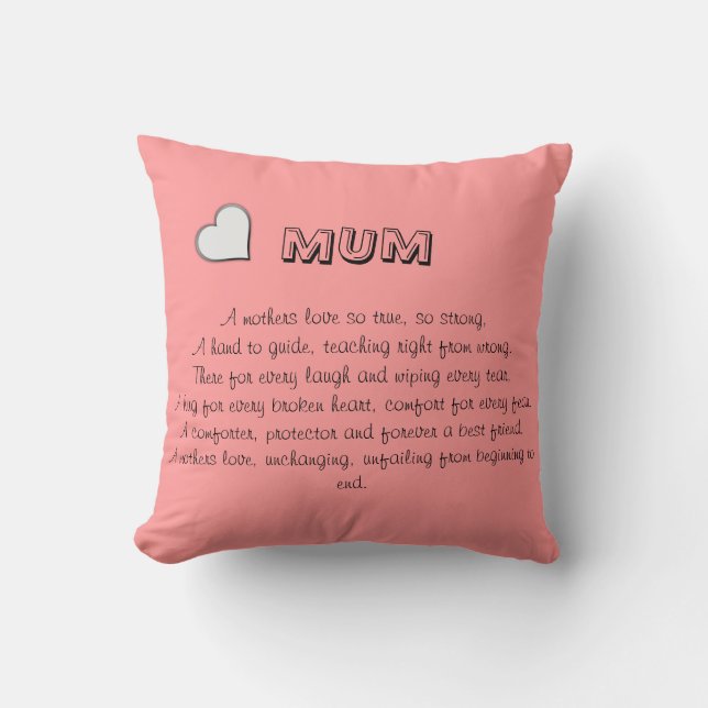 Mum pillow with verse (Front)