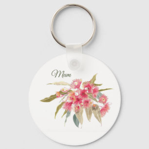 Mum Pink Floral Watercolour Mother's Day Keepsake Key Ring