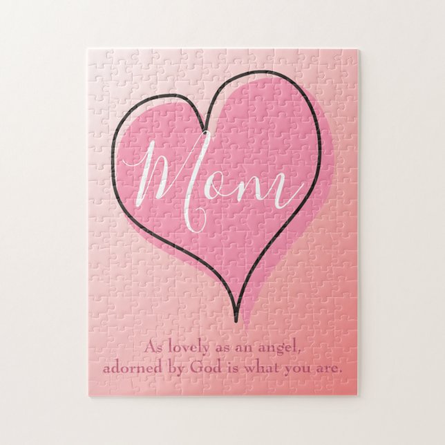 Mum pink heart jigsaw puzzle (Vertical)