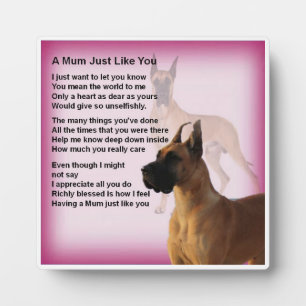 Mum Poem Plaque - Great Dane Dog Design