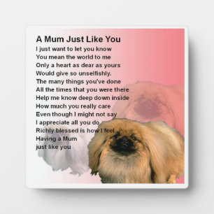 Mum Poem Plaque  -  Pekingese Dog  Design