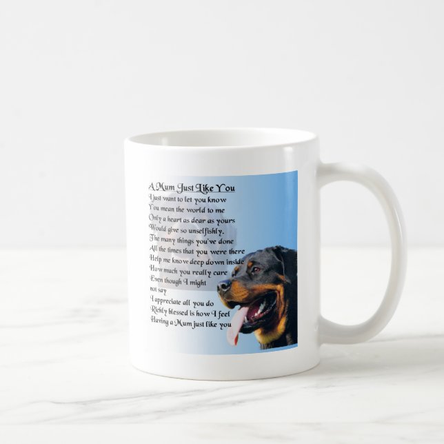 Mum Poem - Rottweiler Design Coffee Mug (Right)