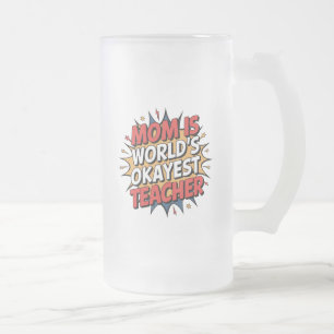 Mum Power Frosted Glass Beer Mug