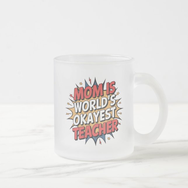 Mum Power Frosted Glass Coffee Mug (Right)