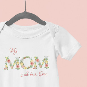 Mum pretty cute floral Mother's Day Baby Bodysuit
