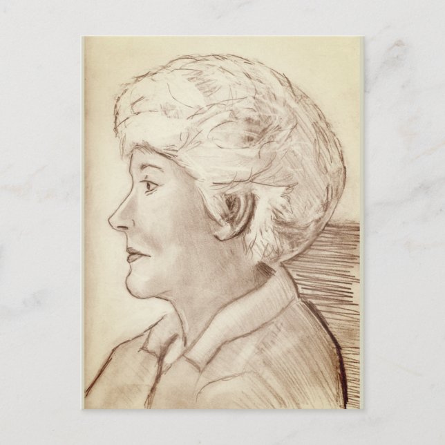 Mum Profile Portrait 2004 drawing Postcard (Front)