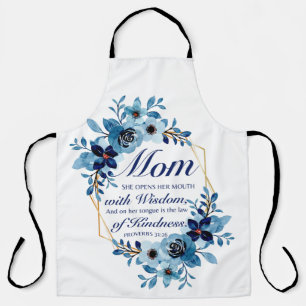 Mum - Proverbs 31:26 Mother's Day Scripture Floral Apron