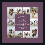 Mum purple elegant modern minimal photo collage poster<br><div class="desc">Worlds greatest Mum script elegant modern minimal purple personalised photo collage simple clean lines family gift print.</div>