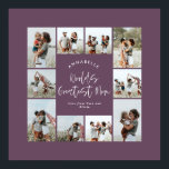 Mum purple elegant modern minimal photo collage poster<br><div class="desc">Worlds greatest Mum script elegant modern minimal purple personalised photo collage simple clean lines family gift print.</div>