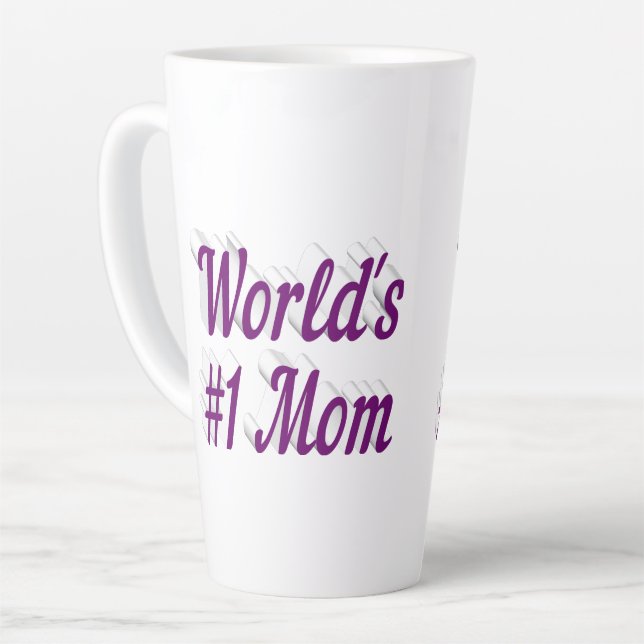 Mum purple text  latte mug (Left Angle)