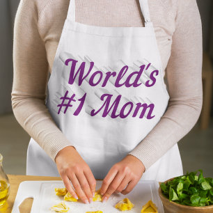 Mum Purple text Mothers Day Long Apron