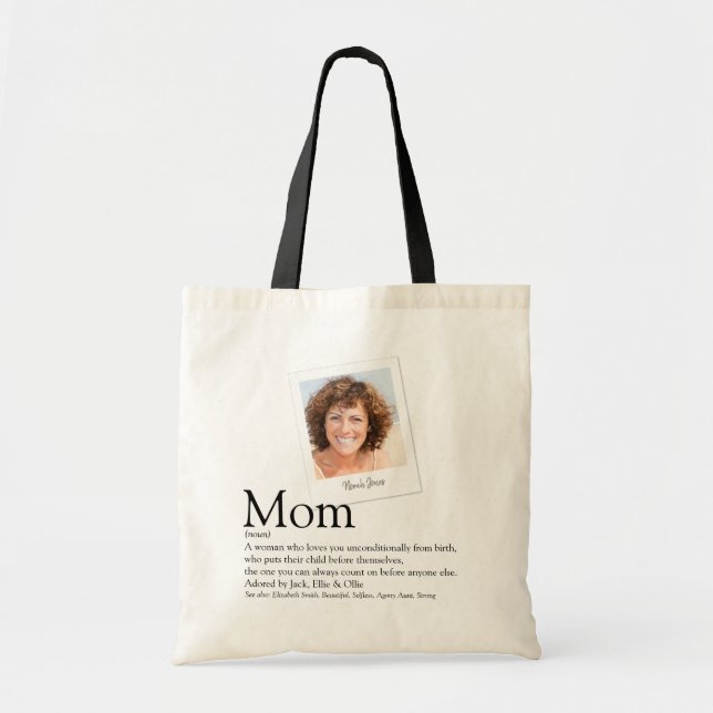 Mum Quote Photo Modern Mothers Day Tote Bag (Front)