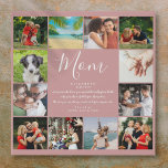 Mum Quote Script 12 Photo Collage Dusty Rose Faux Canvas Print<br><div class="desc">Personalise with 12 favourite photos and quote for your Mum to create a unique gift for Mother's day,  birthdays,  Christmas,  baby showers,  or any day you want to show how much she means to you. Show her how amazing she is every day. Designed by Thisisnotme©.</div>