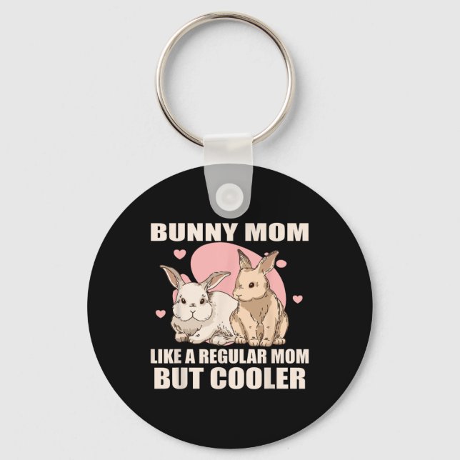 Mum Rabbit Animal Rabbit Mother  Key Ring (Front)