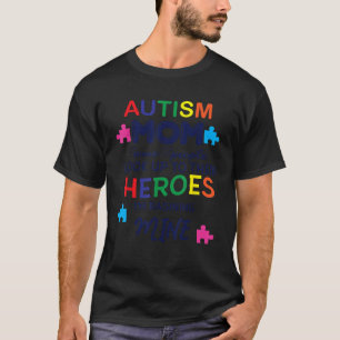 Mum Raising Superhero Puzzle Cool Autism Awareness T-Shirt