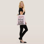 Mum Raising Wild Things Quote Funny Leopard Print Tote Bag (On Model)