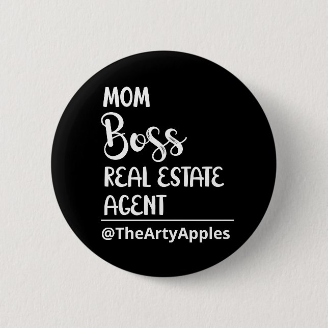 Mum Real Estate Agent Button Badge – Custom (Front)