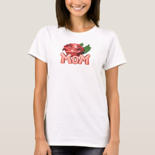 Mum & Red Rose with Dewdrops T-Shirt