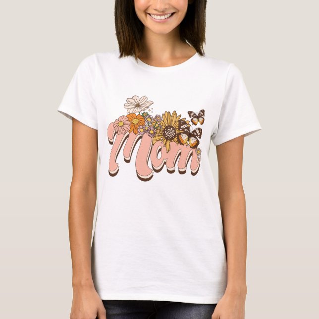 Mum Retro Floral T-Shirt (Front)