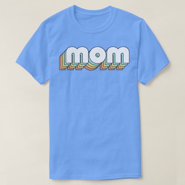 Mum Retro Rainbow Typography Faded Style T-Shirt (Design Front)