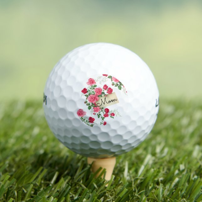 Mum Roses Floral Golf Balls (Insitu Tee)