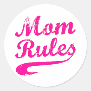 Mum Rules Funny Saying Sticker