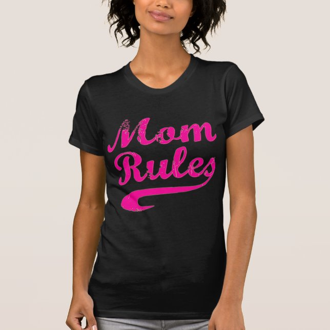 Mum Rules Funny Saying T-Shirt (Front)