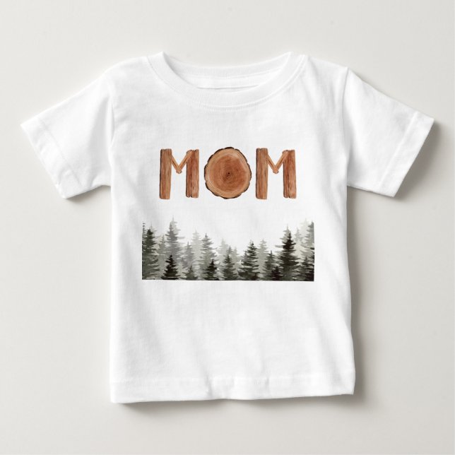Mum Rustic Green Trees Baby T-Shirt (Front)