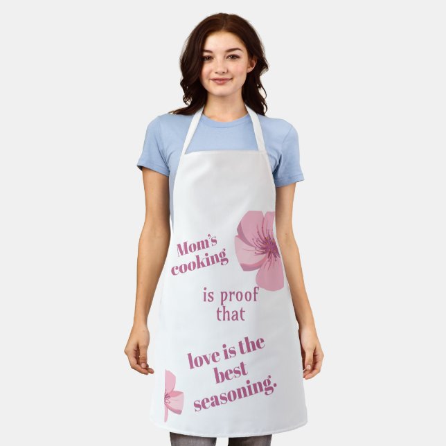 Mum’s Cooking Love Is The Best Seasoning Gift Apron (Worn)