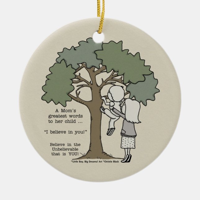 Mum’s Greatest Words Ceramic Tree Decoration (Front)
