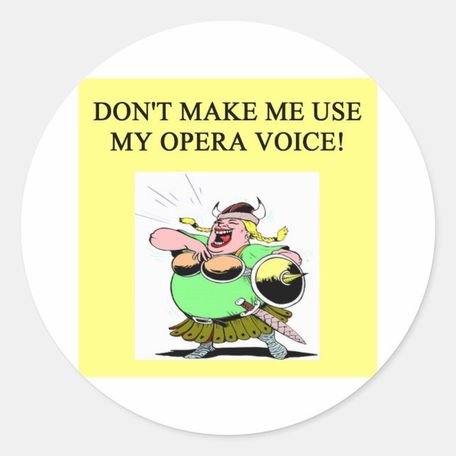 mum;s opera voice classic round sticker (Front)