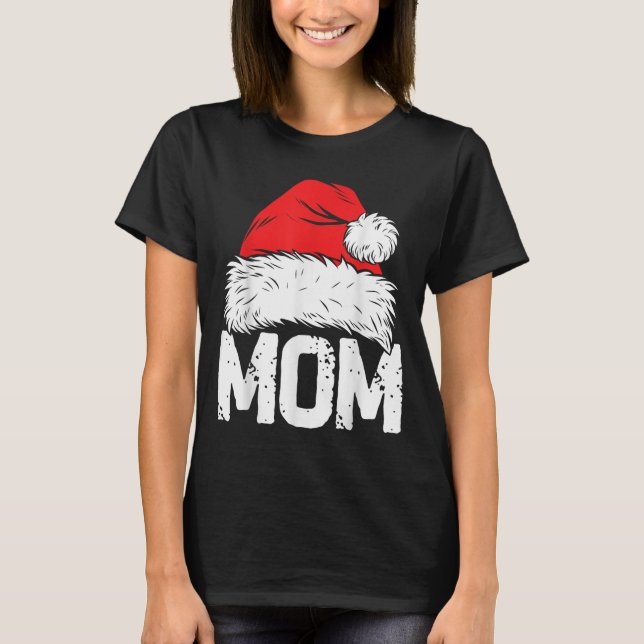 Mum Santa Christmas Family Matching Pyjamas Mama X T-Shirt (Front)