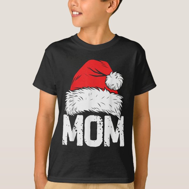 Mum Santa Christmas Family Matching Pyjamas Mama X T-Shirt (Front)