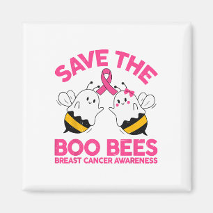 Mum Save The Breast Cancer Funny Halloween Boo Bee Magnet