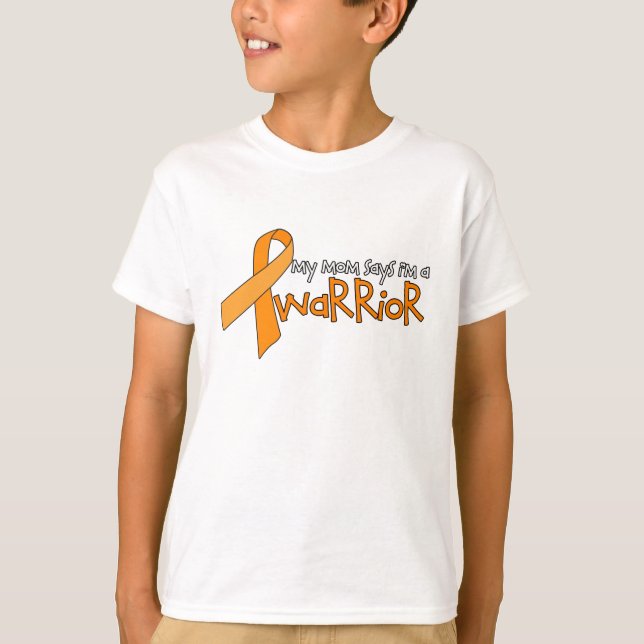 "Mum says I'm a warrior" Kids Leukaemia Tee (Front)
