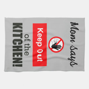 Mum Says Keep Out of the Kitchen Funny Pickleball  Tea Towel