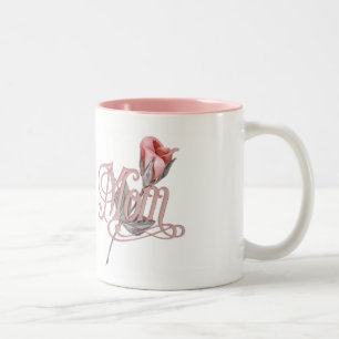 Mum Script and Rose Two-Tone Coffee Mug