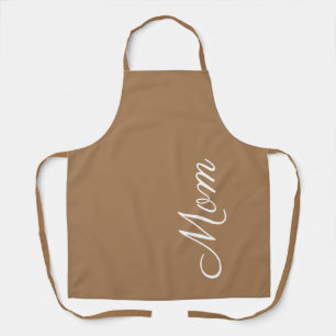 Mum Script Brown White Script Personalised Apron