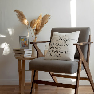 Mum Script Personalised Kids Names Mother's Day Cushion