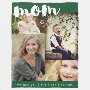 Mum Script Photo Collage Fleece Blanket