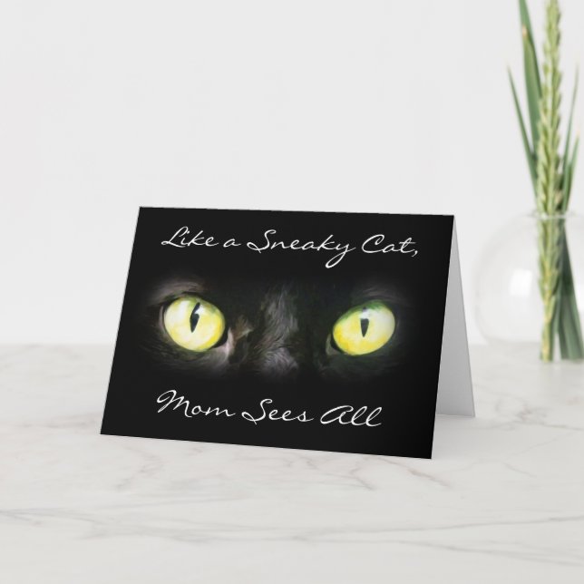 Mum Sees All, Cat Eyes Mother's Day Card (Front)