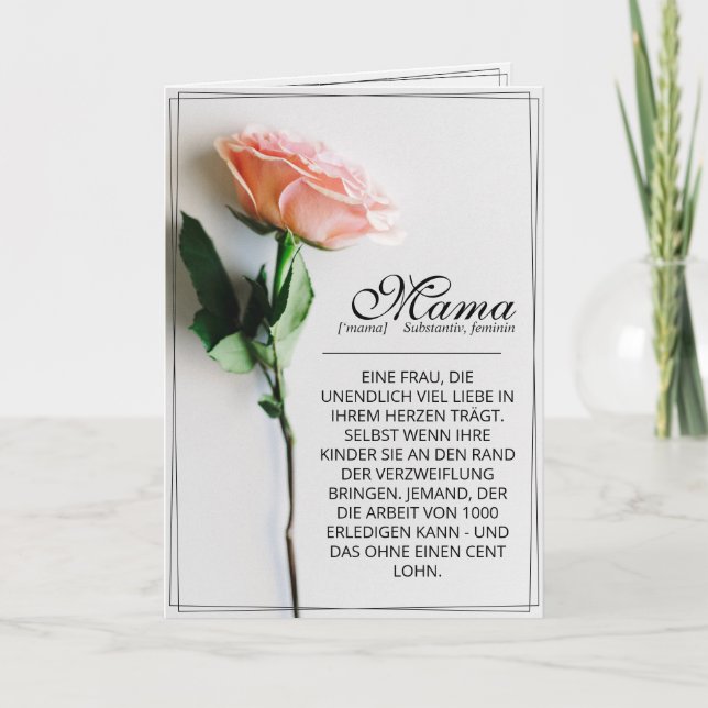 Mum – Simply Irreplaceable | Classic Card - Rose (Front)
