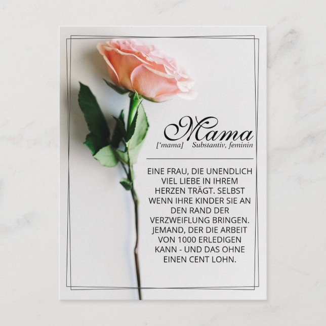 Mum – Simply Irreplaceable | Classic Card - Rose M (Front)