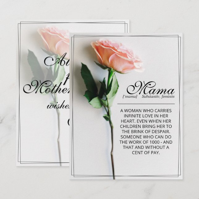 Mum – Simply Irreplaceable | Classic Card - Rose M (Front/Back)
