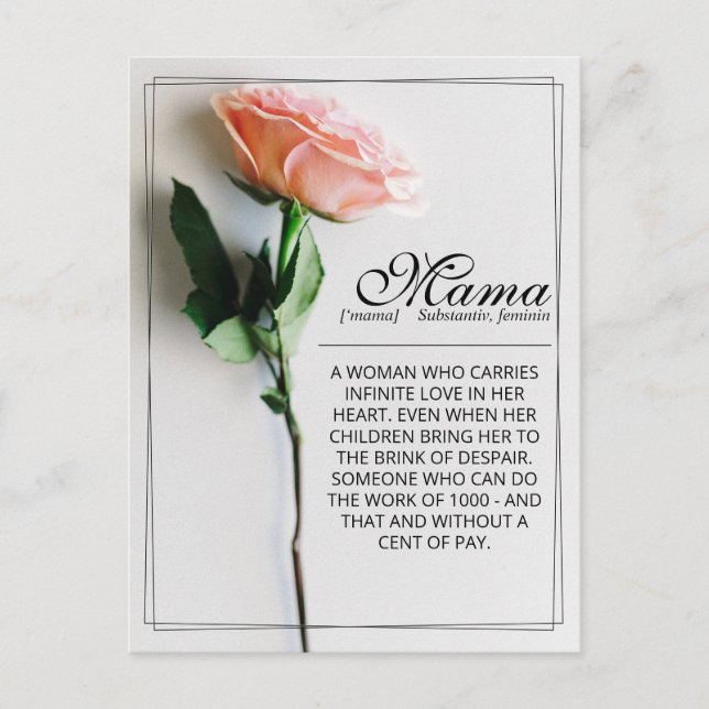 Mum – Simply Irreplaceable | Classic Card - Rose M (Front)