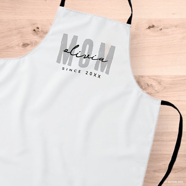 Mum Since 20XX Modern Simple Preppy Apron (Creator Uploaded)