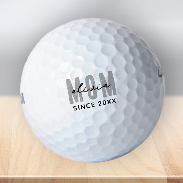 Mum Since 20XX Modern Simple Preppy Golf Balls (Creator Uploaded)